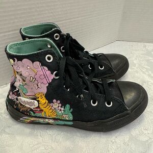 Converse Notebook Print‎ Chuck Taylor All Star Hi Top Sneaker Youth Sz 1 Shoe
